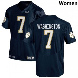 #7 Ty Washington Notre Dame Game-Day Style Navy Women NCAA Football Jersey P72whL99