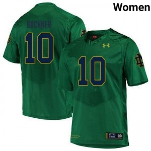 Premium Green UND NCAA #10 Tyler Buchner Women Football Embroidery Jersey 1CCJj384