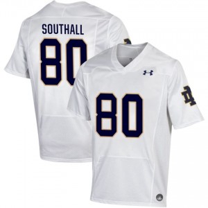 Men #80 Xavier Southall White College Fighting Irish Classic Fit Football Jersey 457op064