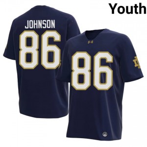 Fighting Irish #86 Kaleb Johnson Navy Youth Player Football 2026 Authentic Design Jersey 0NIBmg77