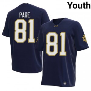 Youth #81 Alan Page Navy High School Notre Dame Fighting Irish Classic Fit Football Jersey 58W8n364