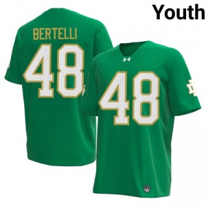Angelo Bertelli #48 Officially Licensed 2026 UND Youth Green Football NCAA Jersey 2xc05j37