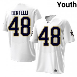 White #48 Angelo Bertelli Youth Durable Notre Dame College 2026 Football Stitching Jersey 3qbxqN16
