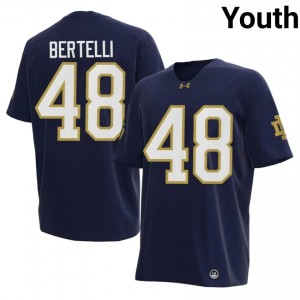 Youth #48 Angelo Bertelli Navy Player Notre Dame Fighting Irish Classic Fit Football Jersey 1W67B527