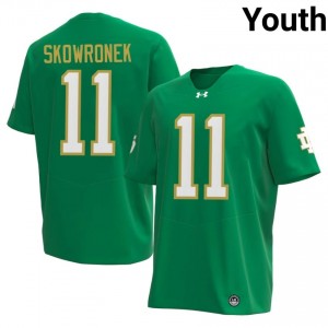 Ben Skowronek #11 Officially Licensed 2026 UND Youth Green Football Player Jersey pRyw6X66