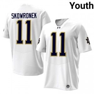 White #11 Ben Skowronek Youth Durable Notre Dame NCAA 2026 Football Stitching Jersey 0w746M42