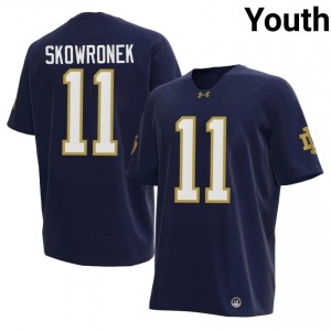 Youth #11 Ben Skowronek Navy High School Notre Dame Fighting Irish Classic Fit Football Jersey U48m4397