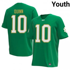 Premium Green UND Fighting Irish Player #10 Brady Quinn Youth 2026 Football Embroidery Jersey B6g64g89