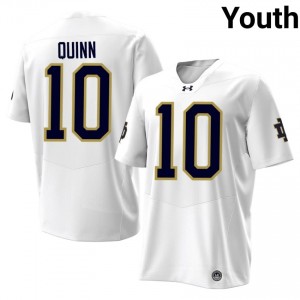 #10 Brady Quinn Irish 2026 Game-Day Style White Youth University Football Jersey 34wn5437
