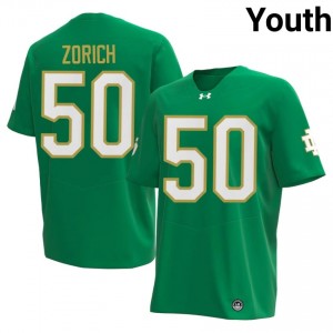 Chris Zorich #50 Officially Licensed 2026 UND Youth Green Football University Jersey aa007M97
