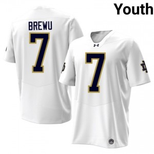 White #7 Francis Brewu Youth Durable Notre Dame Player 2026 Football Stitching Jersey 10Po8Y86