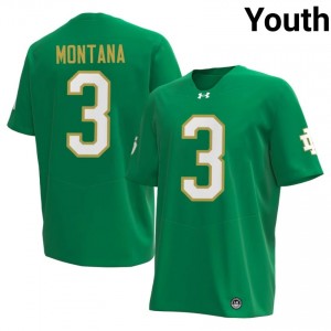 Premium Green UND Fighting Irish College #3 Joe Montana Youth 2026 Football Embroidery Jersey gf88yd73