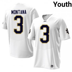#3 Joe Montana Irish 2026 Game-Day Style White Youth University Football Jersey 6Gd6Nj76