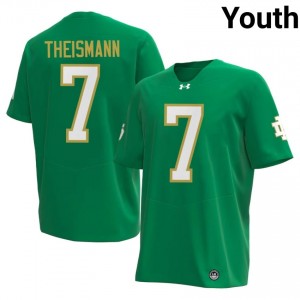 Premium Green UND Fighting Irish High School #7 Joe Theismann Youth 2026 Football Embroidery Jersey 31w53T45