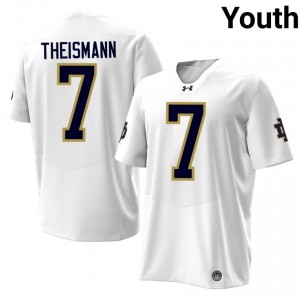 #7 Joe Theismann Irish 2026 Game-Day Style White Youth Player Football Jersey riB2o295