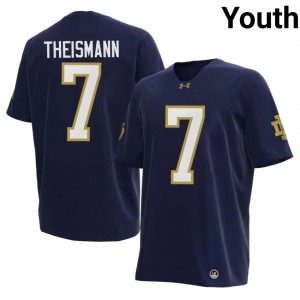 Fighting Irish #7 Joe Theismann Navy Youth NCAA Football 2026 Authentic Design Jersey 05q63k41