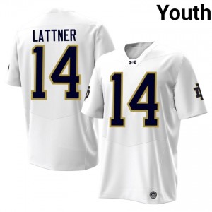 #14 Johnny Lattner Irish 2026 Game-Day Style White Youth Player Football Jersey L17g8x51