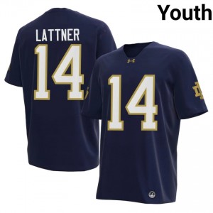 Fighting Irish #14 Johnny Lattner Navy Youth University Football 2026 Authentic Design Jersey 888Vr841