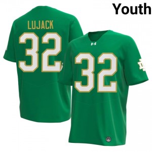 Premium Green UND Fighting Irish High School #32 Johnny Lujack Youth 2026 Football Embroidery Jersey P08IHS10
