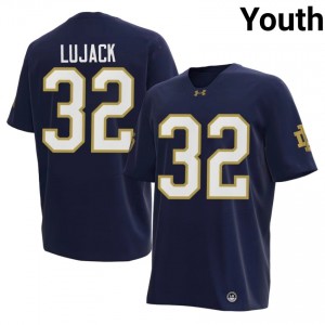 Fighting Irish #32 Johnny Lujack Navy Youth NCAA Football 2026 Authentic Design Jersey e54U6147