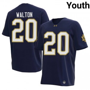 Fighting Irish #20 Jonaz Walton Navy Youth Player Football 2026 Authentic Design Jersey NKUoyB67