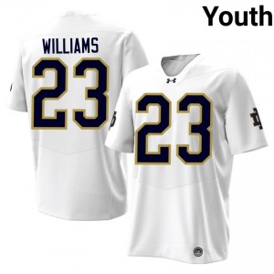 #23 Kyren Williams Irish 2026 Game-Day Style White Youth NCAA Football Jersey 5Mo7hL20