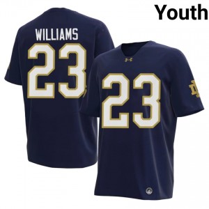 Fighting Irish #23 Kyren Williams Navy Youth College Football 2026 Authentic Design Jersey 0B1s2W32