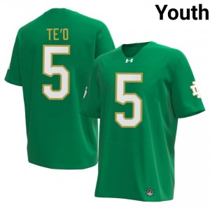 Manti Te'o #5 Officially Licensed 2026 UND Youth Green Football NCAA Jersey 57v38747