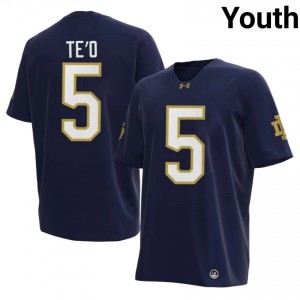 Youth #5 Manti Te'o Navy Player Notre Dame Fighting Irish Classic Fit Football Jersey c001f386