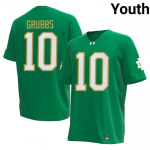 Premium Green UND Fighting Irish University #10 Noah Grubbs Youth 2026 Football Embroidery Jersey s2531345
