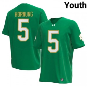 Paul Hornung #5 Officially Licensed 2026 UND Youth Green Football College Jersey 56soD753
