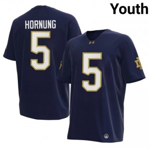 Youth #5 Paul Hornung Navy High School Notre Dame Fighting Irish Classic Fit Football Jersey 10T86R55