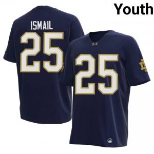 Youth #25 Raghib Ismail Navy University Notre Dame Fighting Irish Classic Fit Football Jersey s836Kh79