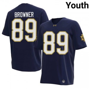 Fighting Irish #89 Ross Browner Navy Youth NCAA Football 2026 Authentic Design Jersey q2LKD027