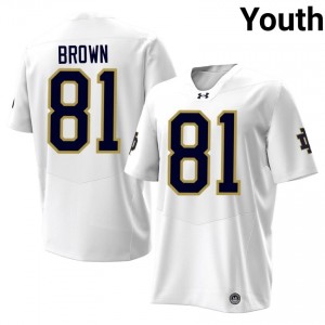 White #81 Tim Brown Youth Durable Notre Dame University 2026 Football Stitching Jersey 2C42Mf19