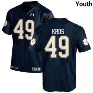 #49 Andrew Kros Notre Dame Game-Day Style Navy Youth Player Football Jersey q3GvF521