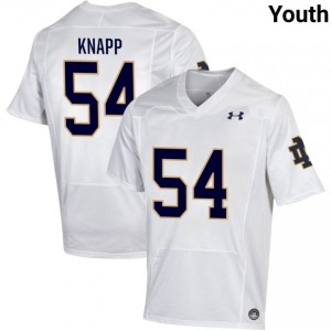 Youth #54 Anthonie Knapp White College Fighting Irish Classic Fit Football Jersey 4B6j3063