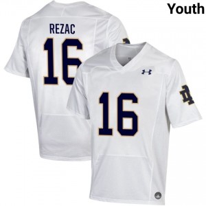 Youth #16 Anthony Rezac White University Fighting Irish Classic Fit Football Jersey 1r50gA56