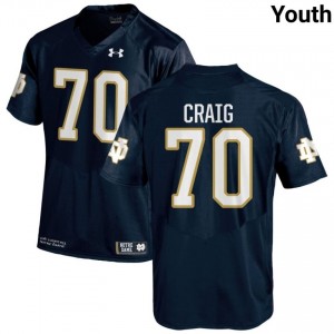 #70 Ashton Craig Notre Dame Game-Day Style Navy Youth NCAA Football Jersey 75i02433