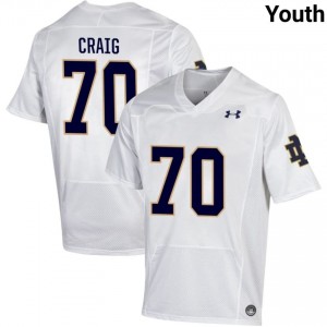 Notre Dame Fighting Irish #70 Ashton Craig White Youth College Football Authentic Design Jersey JK57J882