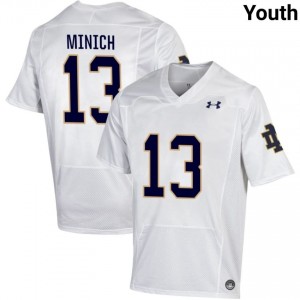 Notre Dame Fighting Irish #13 Ben Minich White Youth Player Football Authentic Design Jersey 2507G166