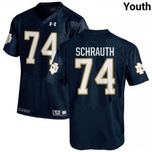 Navy #74 Billy Schrauth Youth Durable Irish High School Football Stitching Jersey 1Y70V829