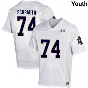 Youth #74 Billy Schrauth White Player Fighting Irish Classic Fit Football Jersey 42F4n336