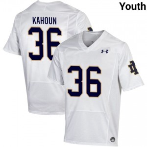 Notre Dame Fighting Irish #36 Bodie Kahoun White Youth University Football Authentic Design Jersey u6Wun480