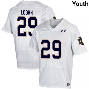 Notre Dame Fighting Irish #29 Brandon Logan White Youth NCAA Football Authentic Design Jersey f40yK543