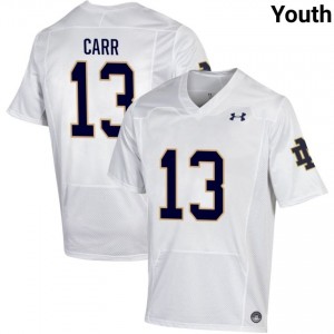 Notre Dame Fighting Irish #13 CJ Carr White Youth College Football Authentic Design Jersey N722rG41