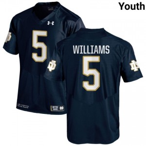 Navy #5 Cam Williams Youth Durable Irish Player Football Stitching Jersey 302eS192