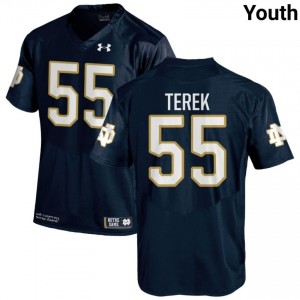Navy #55 Chris Terek Youth Durable Irish University Football Stitching Jersey 84741O73