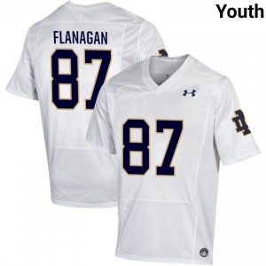 Notre Dame Fighting Irish #87 Cooper Flanagan White Youth College Football Authentic Design Jersey 6m5bB113