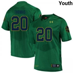 Premium Green UND College #20 Cree Thomas Youth Football Embroidery Jersey n7c42C40